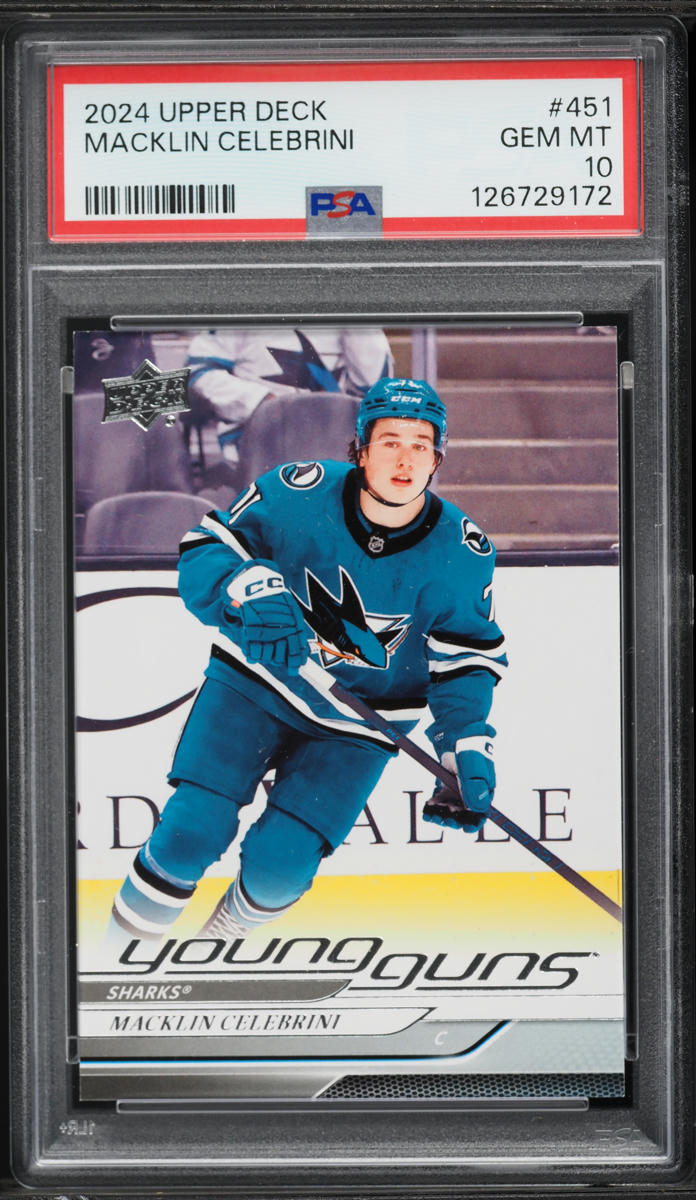 2024 Upper Deck Young Guns Macklin Celebrini ROOKIE #451 PSA 10 GEM MINT