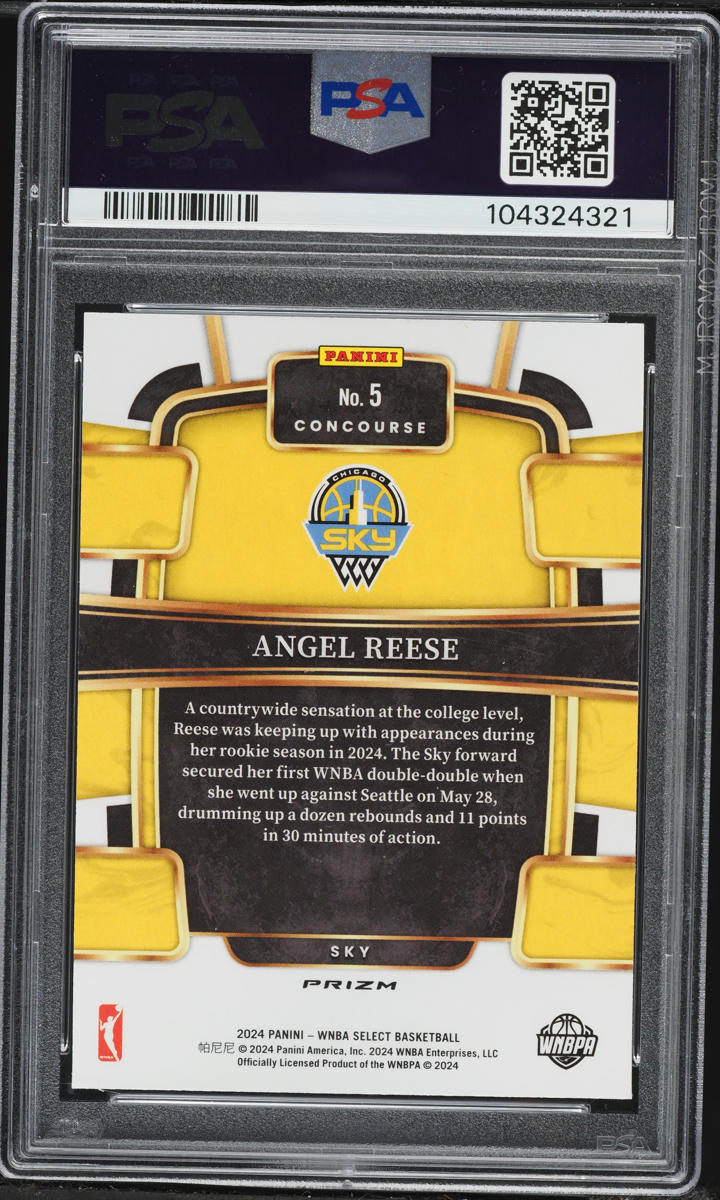 2024 Select Concourse WNBA Silver Flash Angel Reese ROOKIE #5 PSA 10 GEM MINT