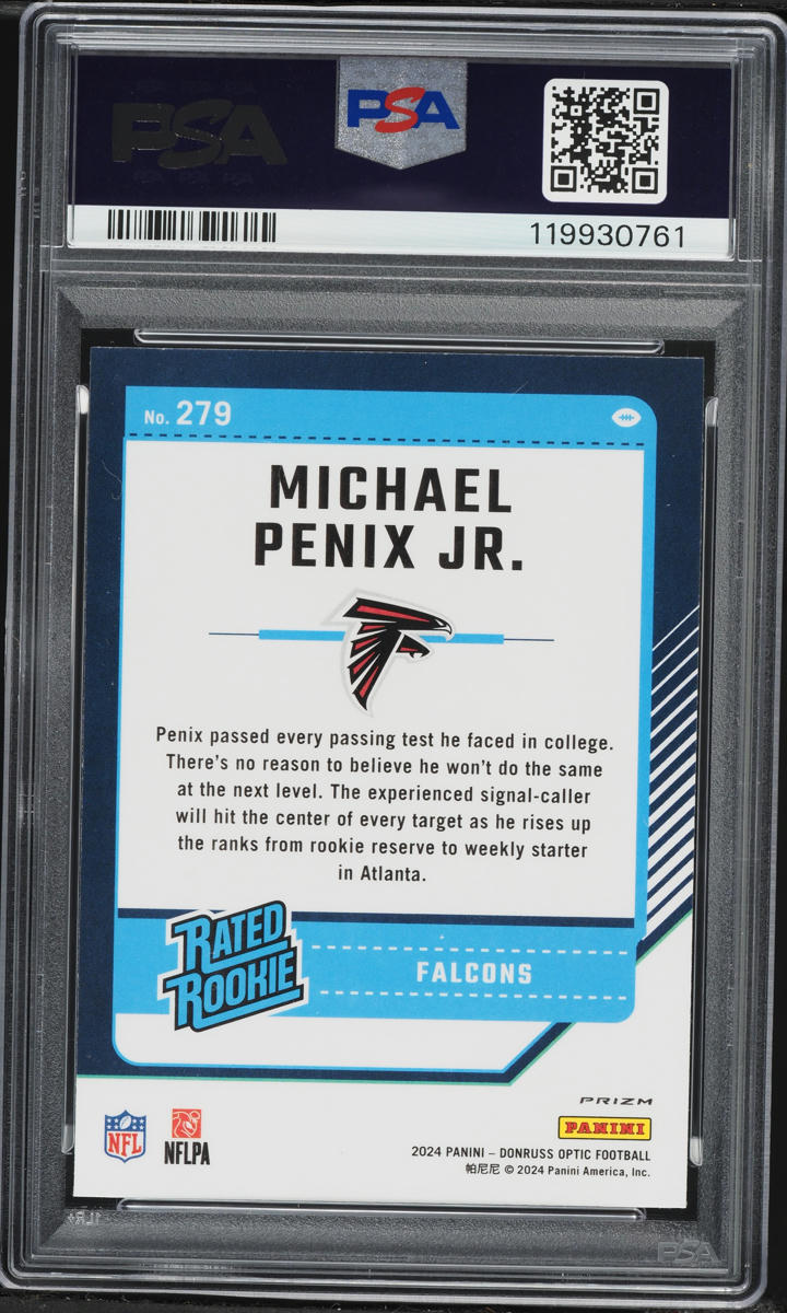 2024 Donruss Optic Purple Shock Michael Penix Jr. ROOKIE #279 PSA 9 MINT