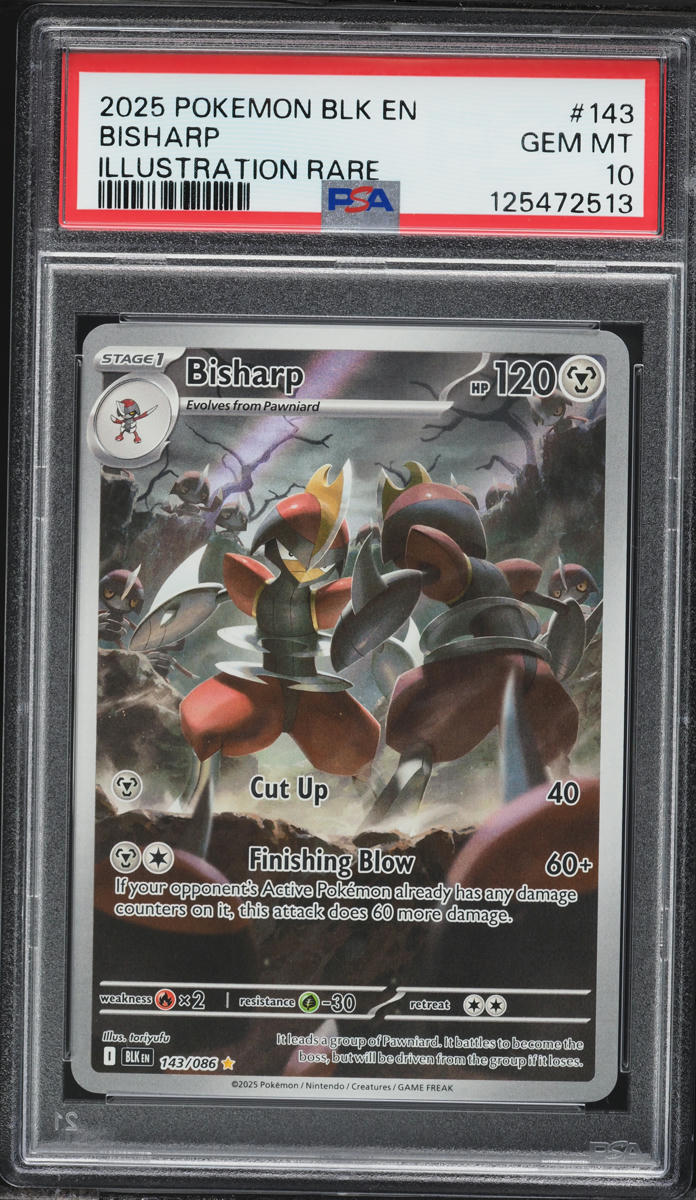 2025 Pokemon Scarlet & Violet Black Bolt IR Bisharp #143 PSA 10 GEM MINT