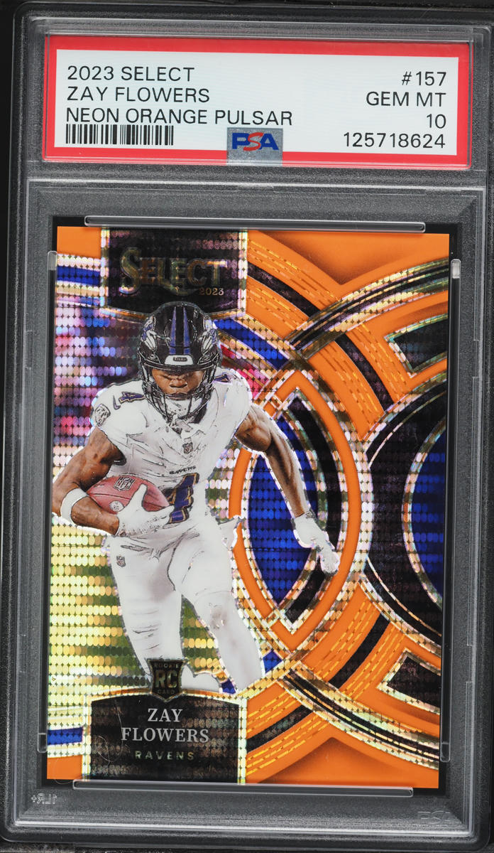 2023 Select Premier Neon Orange Pulsar Zay Flowers ROOKIE 1/7 #157