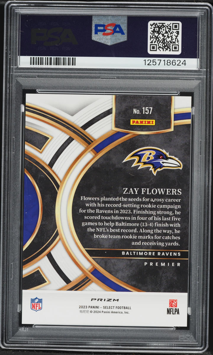 2023 Select Premier Neon Orange Pulsar Zay Flowers ROOKIE 1/7 #157