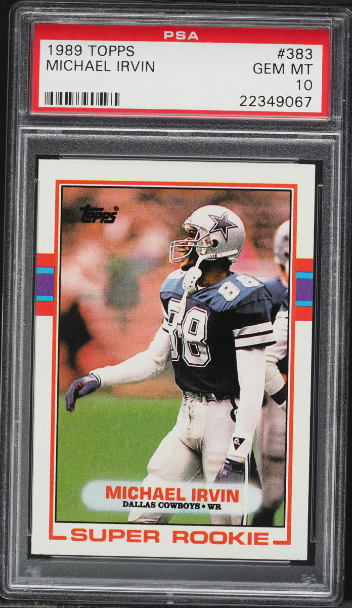 1989 Topps Football Michael Irvin ROOKIE #383 PSA 10 GEM MINT