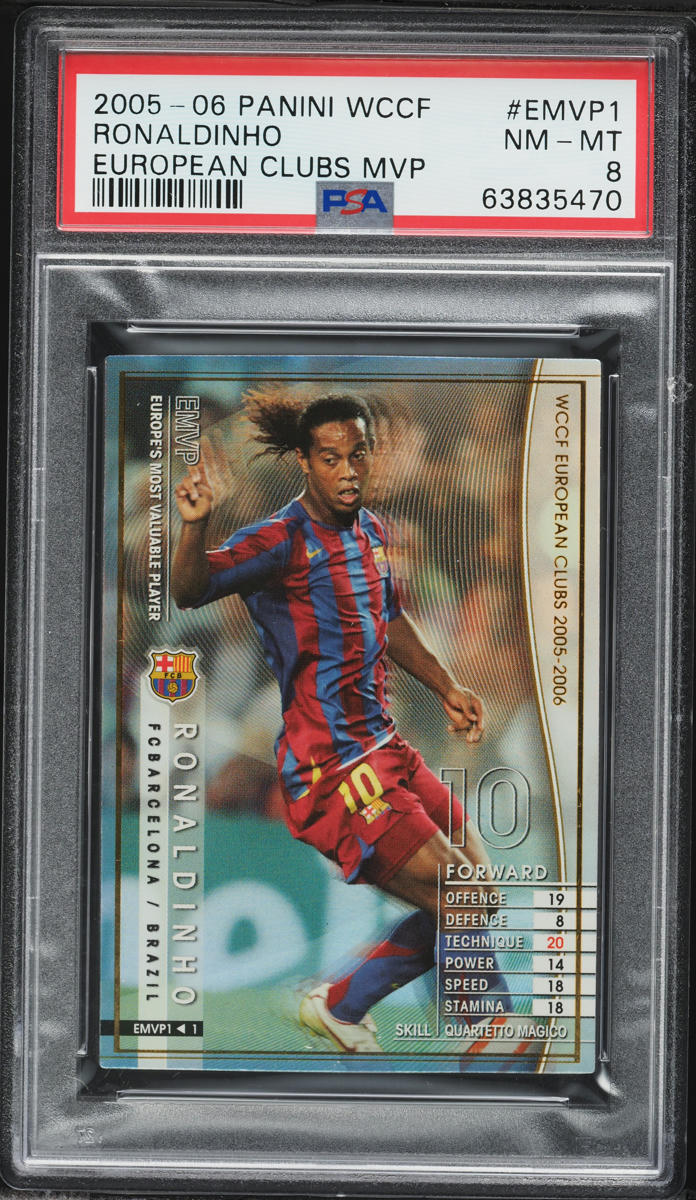2005 Panini WCCF European Clubs MVP Ronaldinho #EMVP1 PSA 8 NM-MT