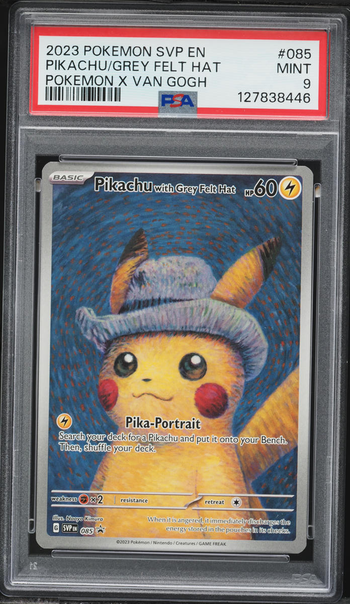 2023 Pokemon Scarlet & Violet Promo Van Gogh Pikachu With Grey Felt Hat #85 PSA 9 MINT