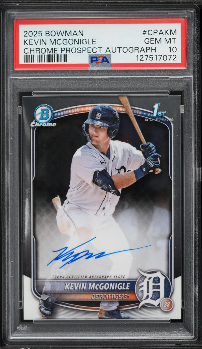 2025 Bowman Chrome Kevin McGonigle PROSPECT AUTO #CPA-KM PSA 10 GEM MINT