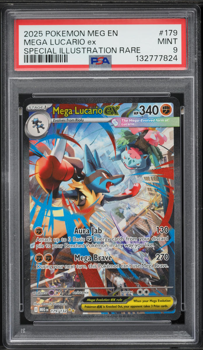 2025 Pokemon Mega Evolution SIR Mega Lucario EX #179 PSA 9 MINT