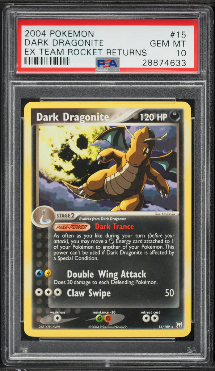 2004 Pokemon EX Team Rocket Returns Dark Dragonite #15 PSA 10 GEM MINT