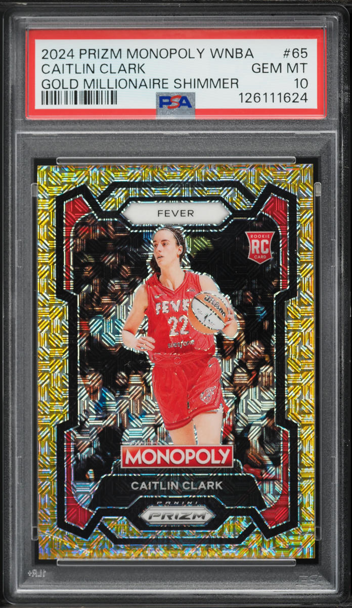 2024 Panini Prizm Monopoly WNBA Gold Millionaire Shimmer Caitlin Clark ROOKIE /500 PSA 10 GEM