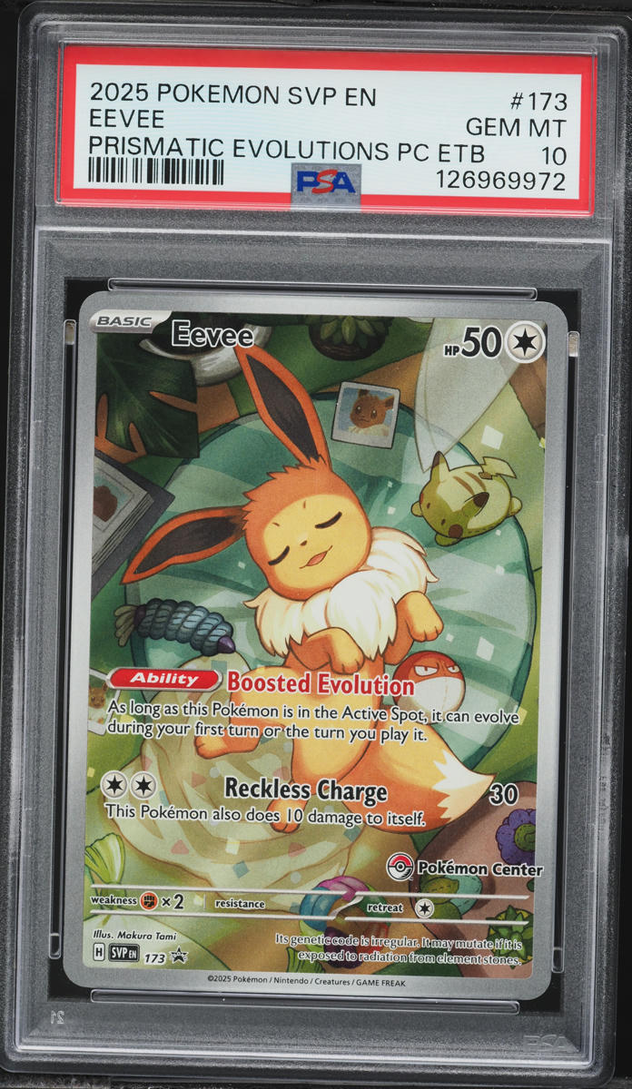 2025 Pokemon SV Promo Prismatic Evolutions ETB Full Art Eevee #173 PSA 10 GEM MINT