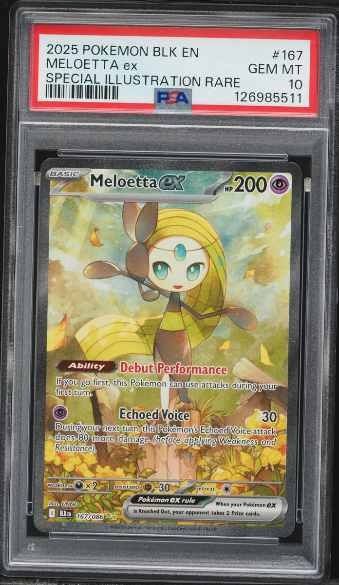 2025 Pokemon Scarlet & Violet Black Bolt SIR Meloetta EX #167 PSA 10 GEM MINT