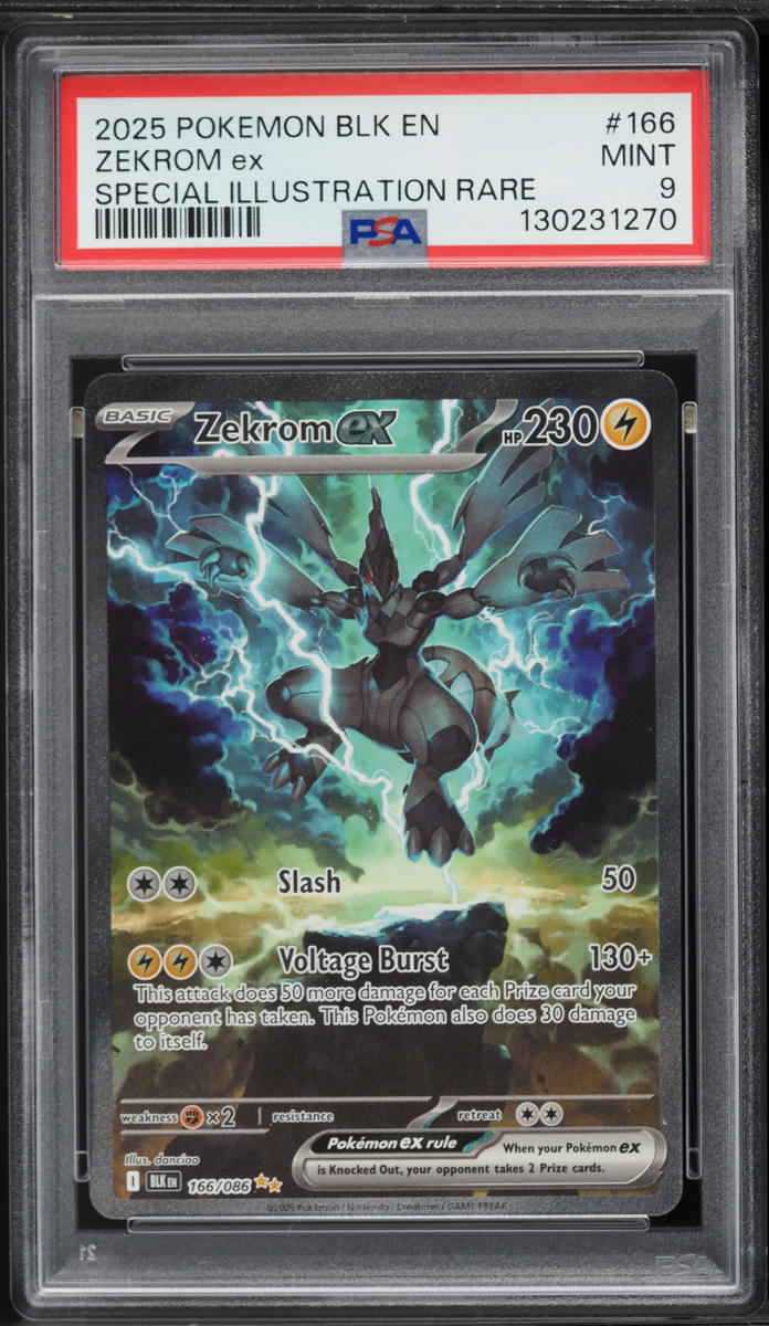 2025 Pokemon Scarlet & Violet Black Bolt SIR Zekrom EX #166 PSA 9 MINT
