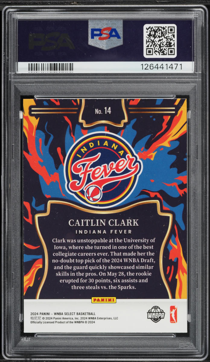 2024 Select WNBA En Fuego Caitlin Clark ROOKIE #14 PSA 10 GEM MINT