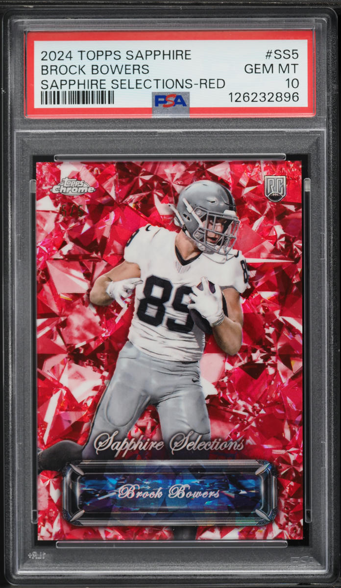 2024 Topps Chrome Sapphire Selections Red Brock Bowers ROOKIE 5/5 #SS5 PSA 10 GEM MINT
