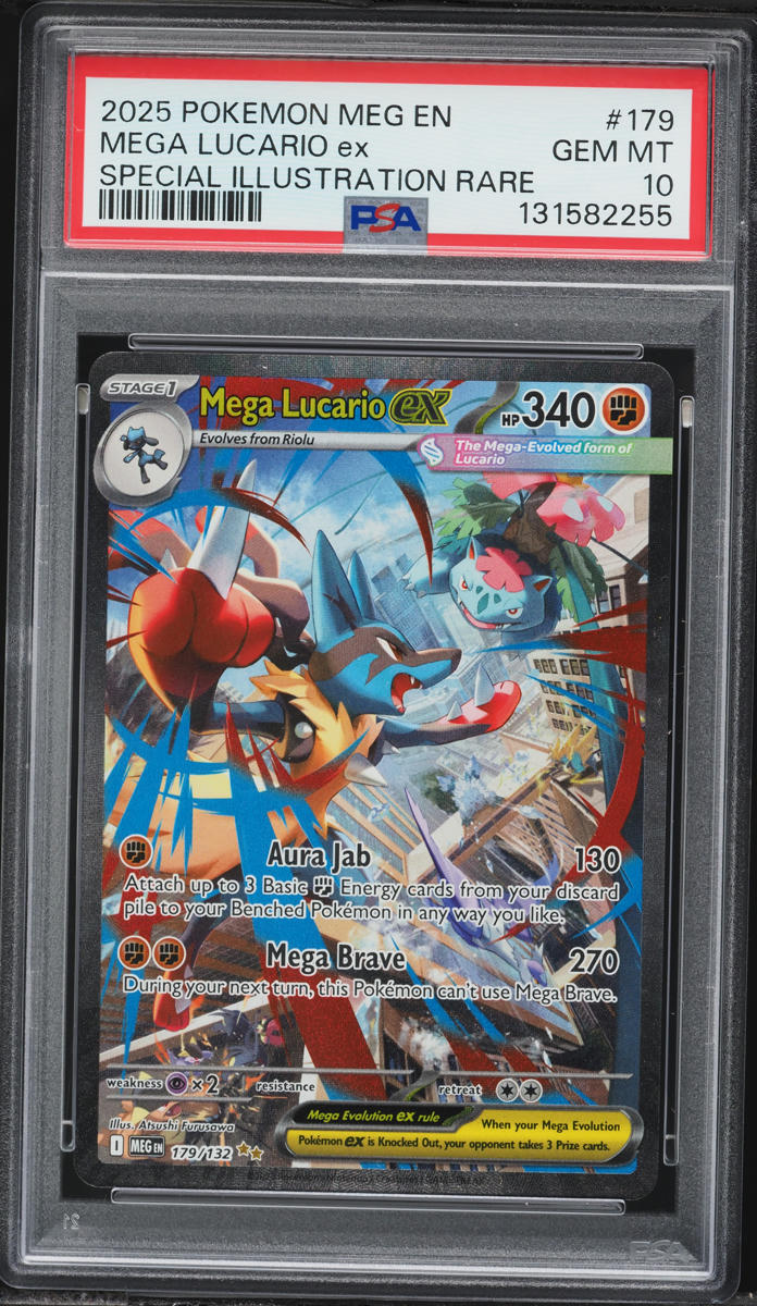 2025 Pokemon Mega Evolution SIR Mega Lucario ex #179 PSA 10 GEM MINT