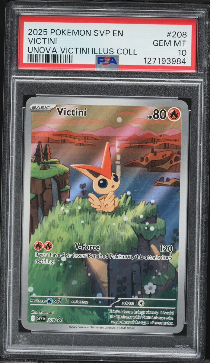 2025 Pokemon Scarlet & Violet Promo Unova Illustration Alt Art Victini #208 PSA 10 GEM MINT