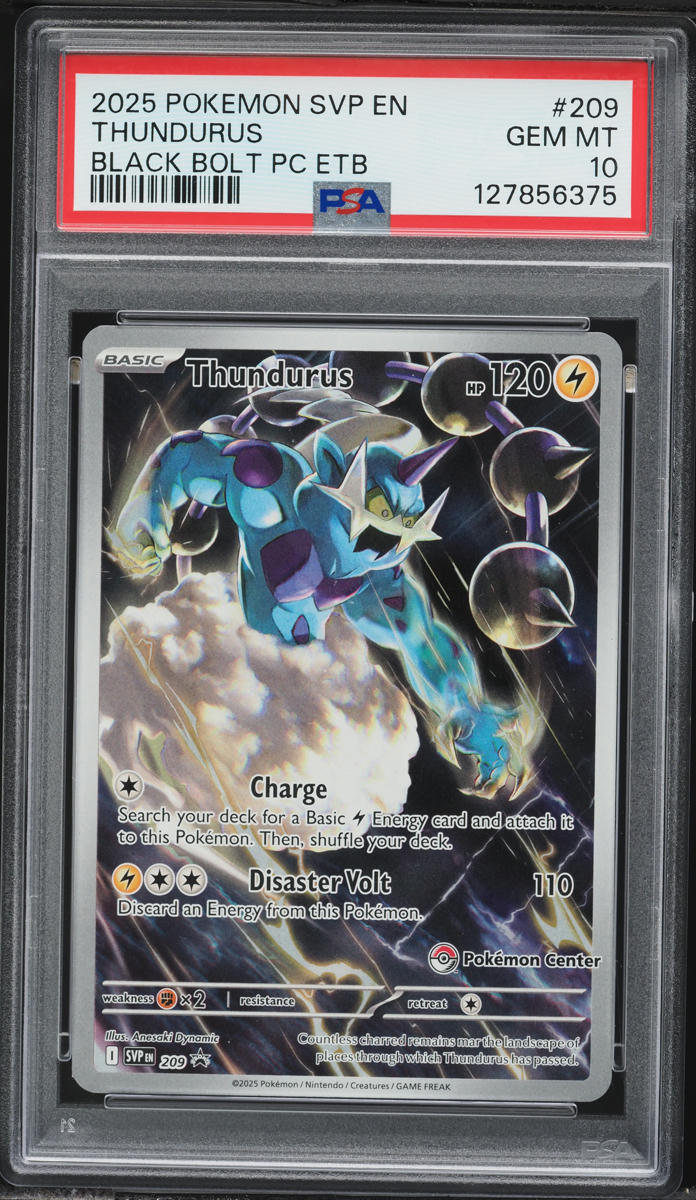 2025 Pokemon SV Promo Black Bolt Center ETB Full Art Thundurus #209 PSA 10 GEM MINT