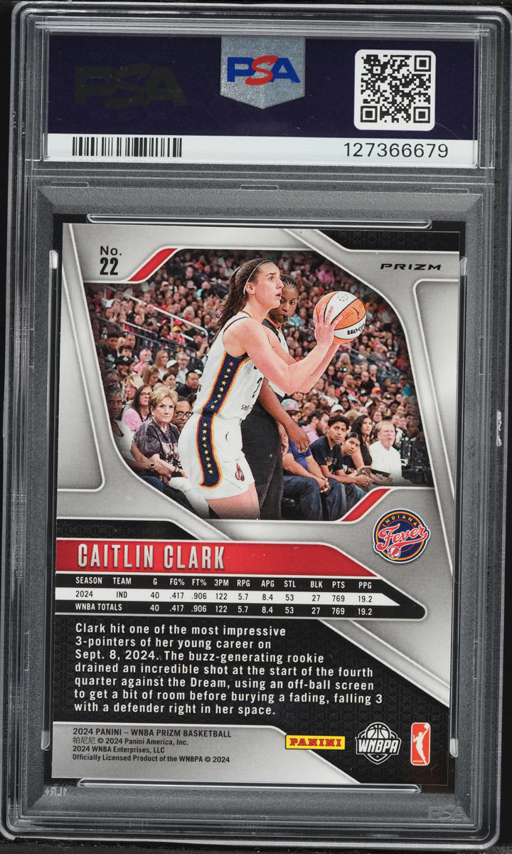 2024 Panini Prizm WNBA Orange Ice Caitlin Clark ROOKIE #22 PSA 9 MINT