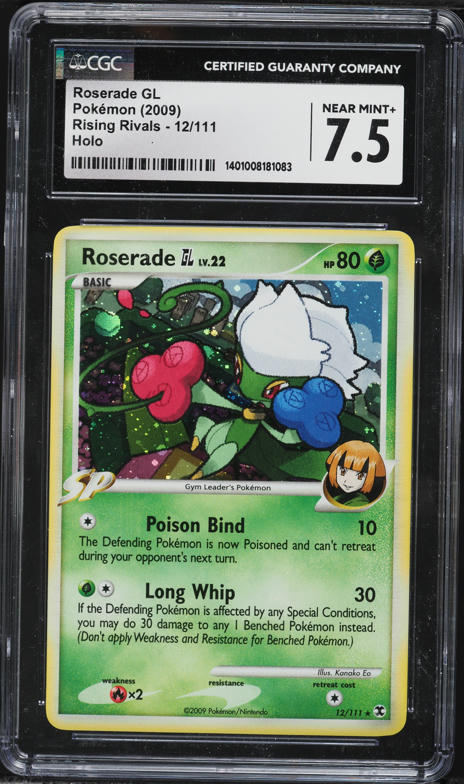 2009 Pokemon Platinum Rising Rivals Holo Roserade GL #12 CGC 7.5 NRMT+