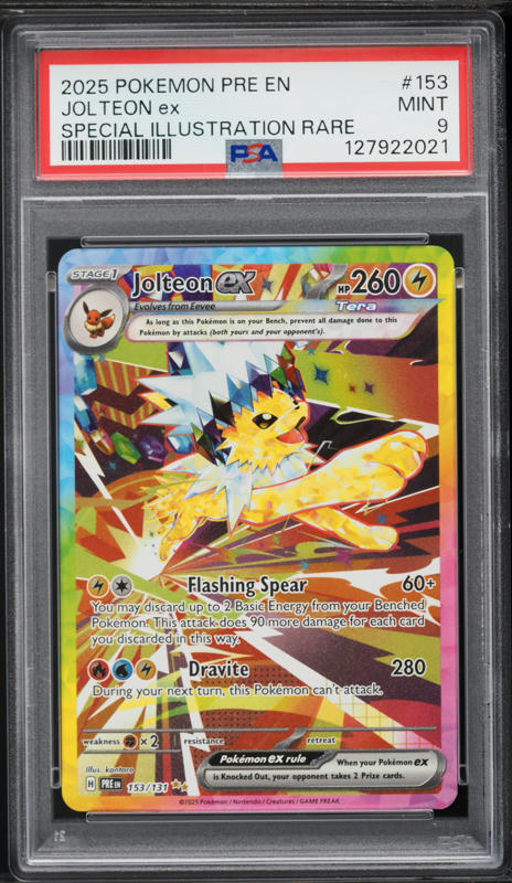 2025 Pokemon Scarlet & Violet Prismatic Evolutions SIR Jolteon ex #153 PSA 9 MINT