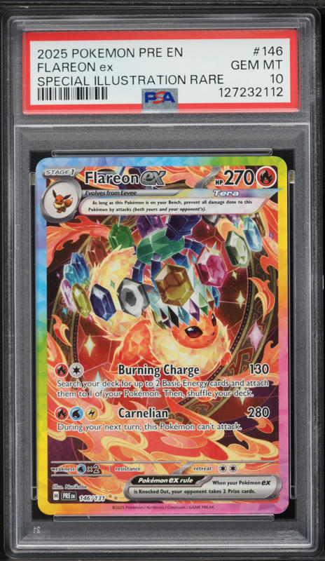 2025 Pokemon Scarlet & Violet Prismatic Evolutions SIR Flareon EX #146 PSA 10 GEM MINT