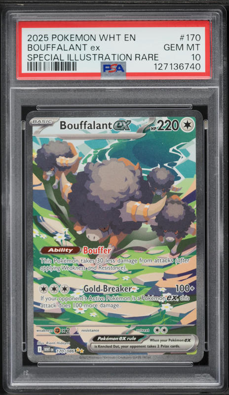 2025 Pokemon Scarlet & Violet White Flare SIR Bouffalant ex #170 PSA 10 GEM MINT