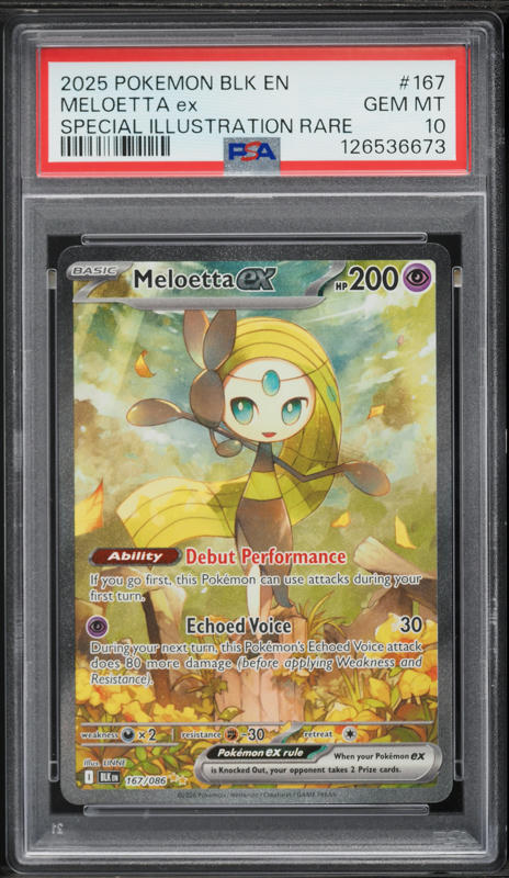 2025 Pokemon Scarlet & Violet Black Bolt SIR Meloetta ex #167 PSA