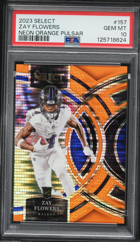2023 Select Premier Neon Orange Pulsar Zay Flowers ROOKIE 1/7 #157