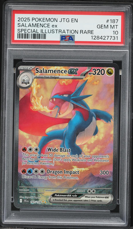 2025 Pokemon Scarlet & Violet Journey Together SIR Salamence ex #187 PSA 10 GEM MINT