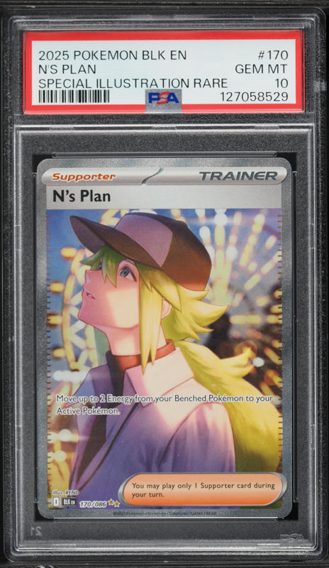 2025 Pokemon Scarlet & Violet Black Bolt SIR N'S Plan #170 PSA 10 GEM MINT