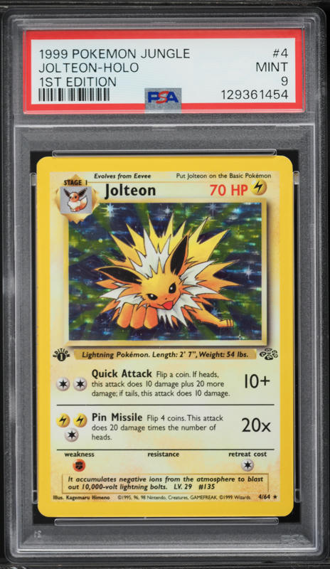 1997 Pokemon Japanese Jungle Holo Jolteon #135 PSA 9 MINT on