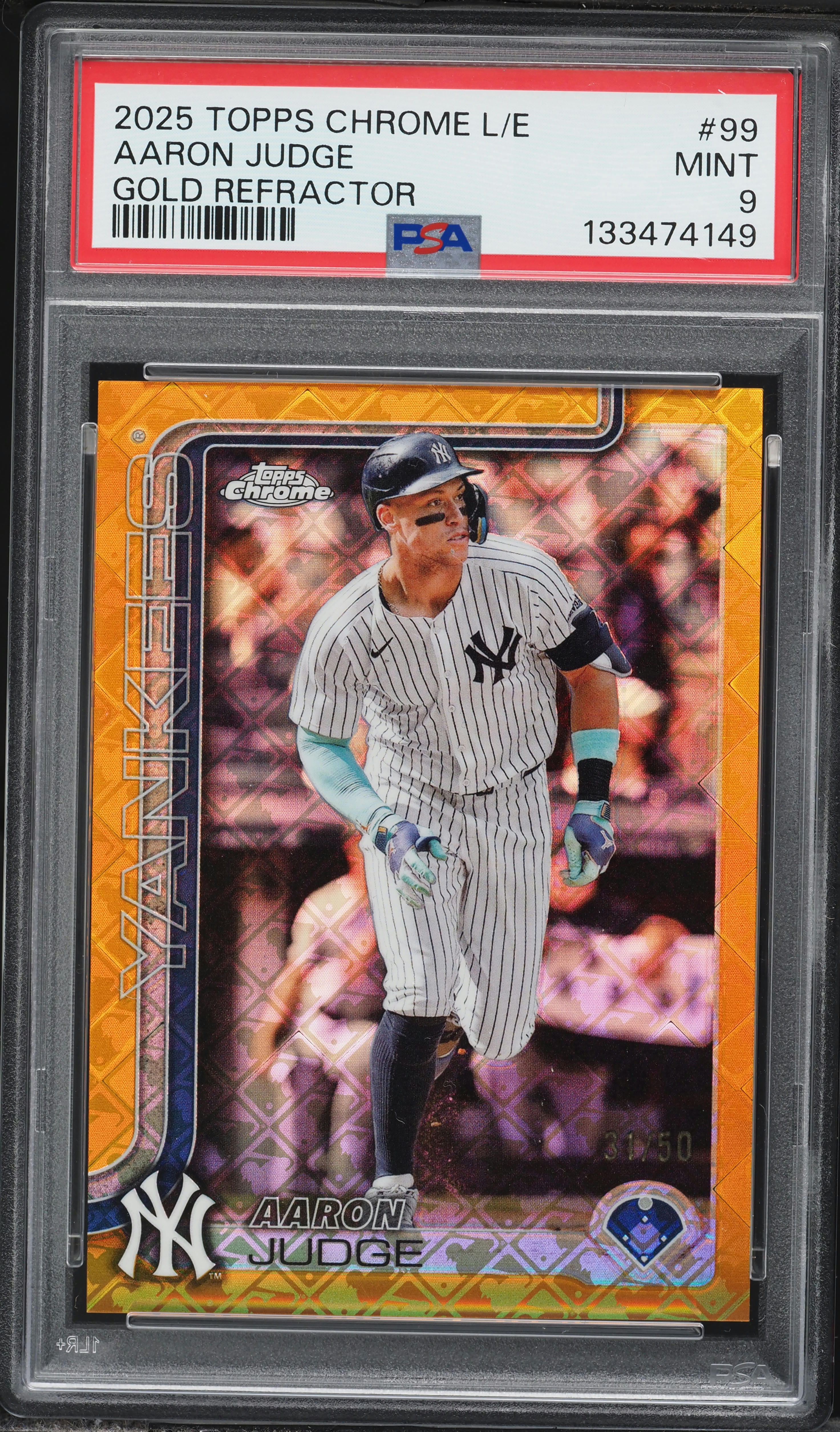 2025 Topps Chrome Logofractor Gold Refractor Aaron Judge /50 #99 