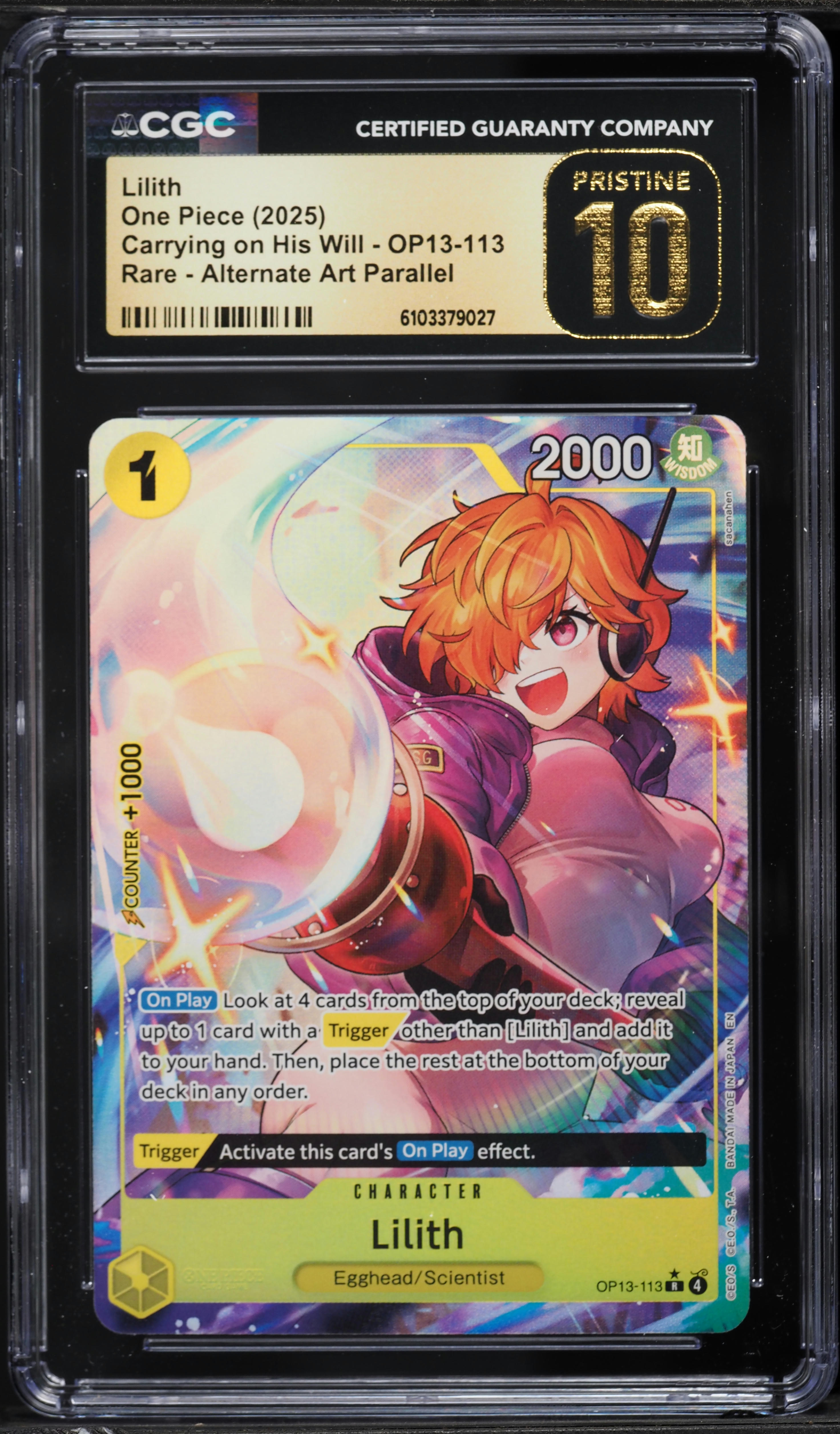 2025 One Piece Carrying On His Will Alt Art Lilith #OP13-113 CGC