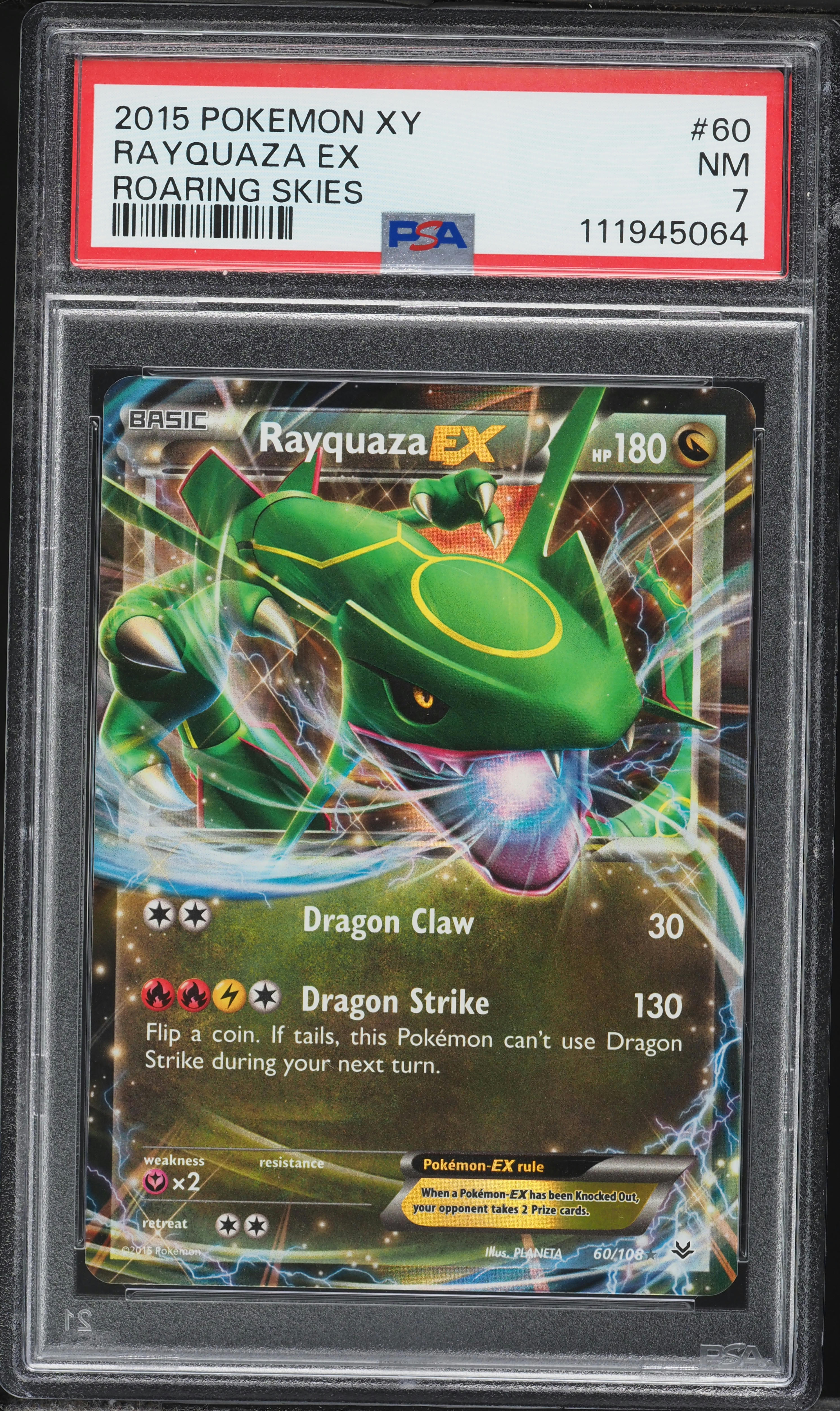 2015 Pokemon XY Roaring Skies Holo Rayquaza EX #60 PSA 7 NRMT on