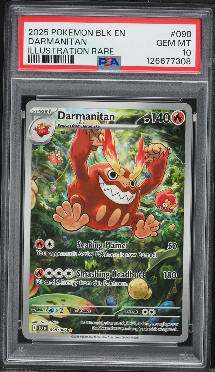 2025 Pokemon Scarlet & Violet Black Bolt IR Darmanitan #098 PSA 10 GEM MINT