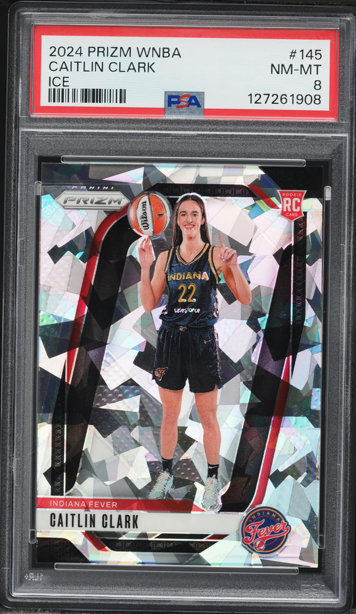 2024 Panini Prizm WNBA Ice Caitlin Clark ROOKIE #145 PSA 8 NM-MT