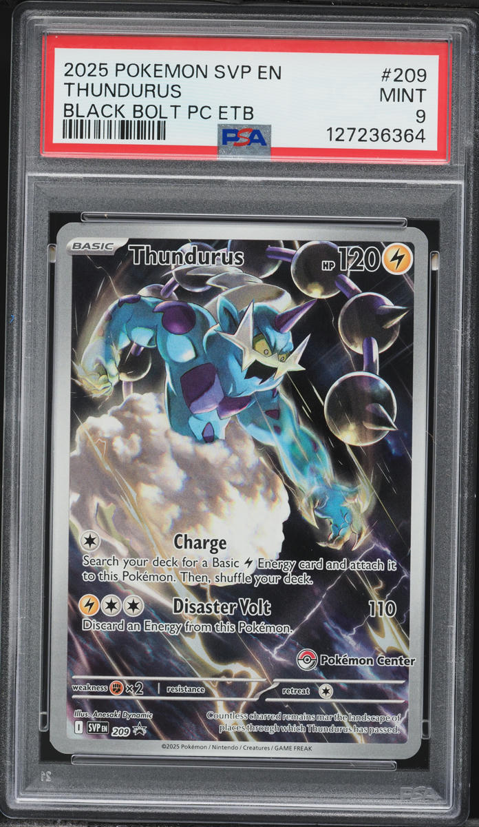 2025 Pokemon Scarlet & Violet Promo Black Bolt Center ETB Full Art Thundurus #209 PSA 9 MINT