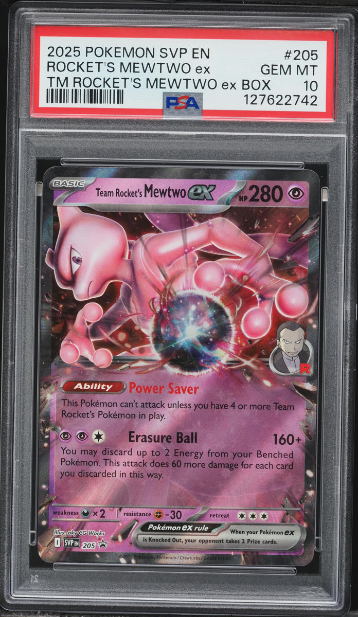2025 Pokemon SV Promo Team Rocket's Ex Box Rocket's Mewtwo EX #205 PSA 10 GEM MINT