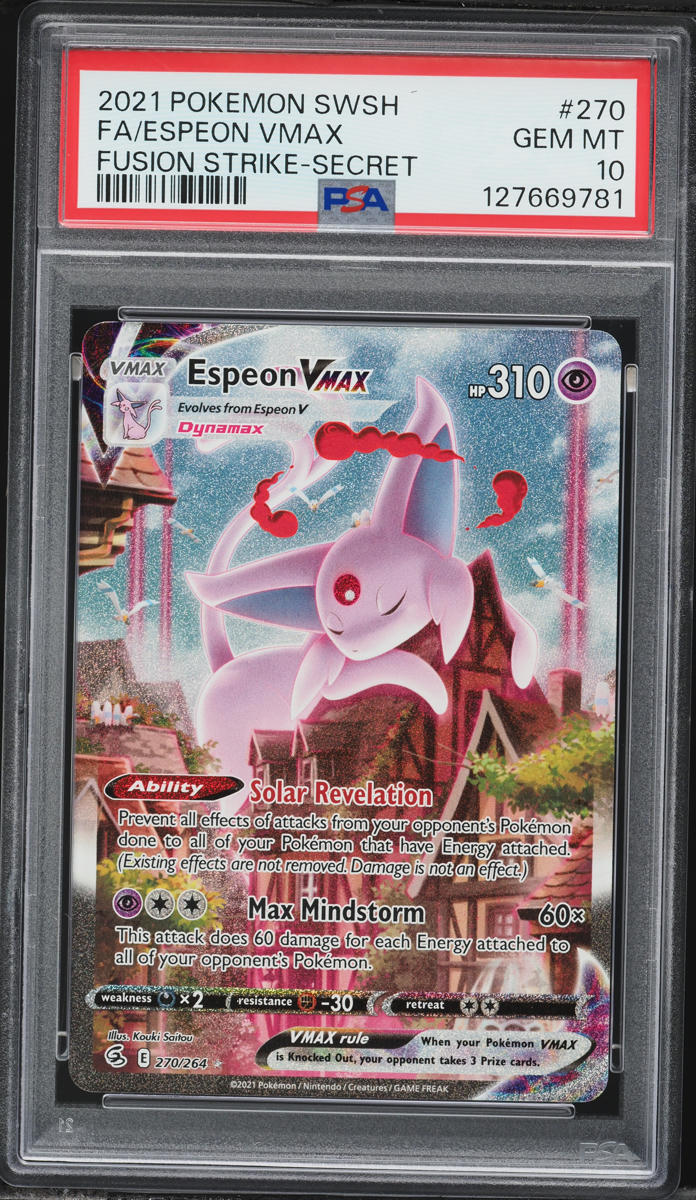 2021 Pokemon Sword & Shield Fusion Strike SEC Espeon VMAX #270 PSA 10 GEM MINT