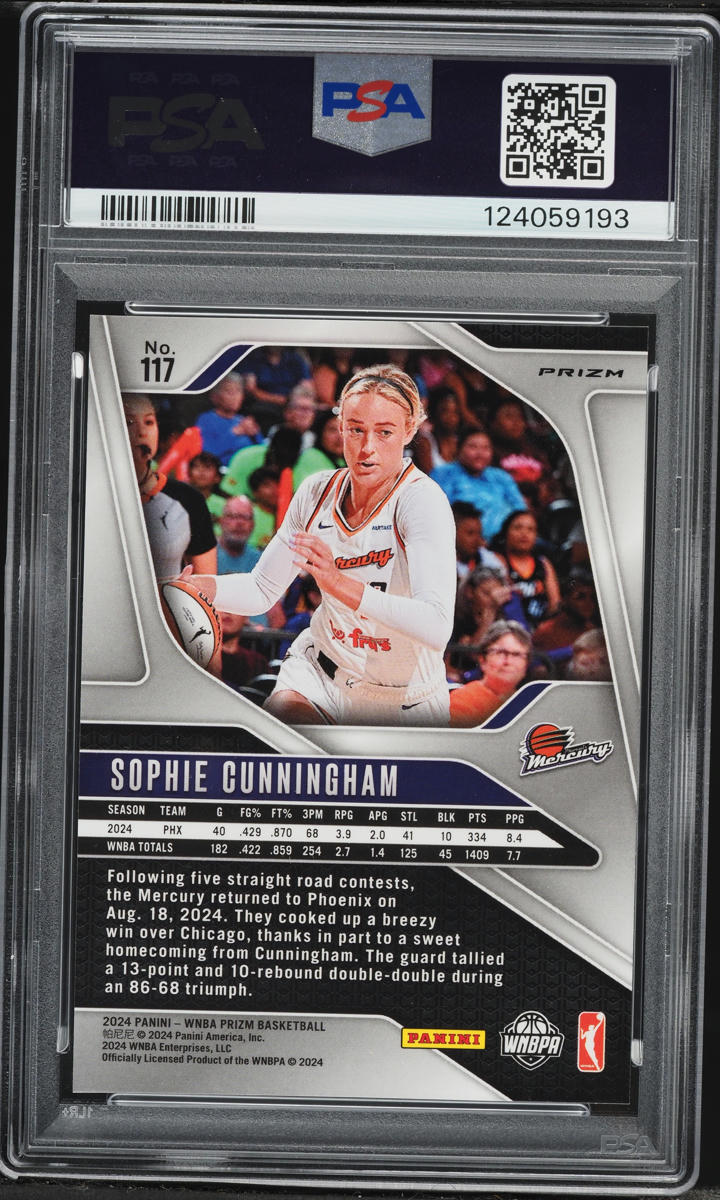 2024 Panini Prizm WNBA Orange Ice Sophie Cunningham #117 PSA 10 GEM MINT