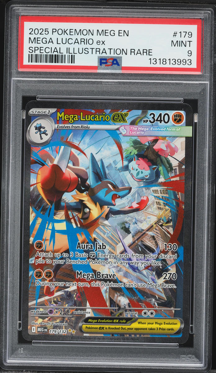 2025 Pokemon Mega Evolution SIR Mega Lucario EX #179 PSA 9 MINT