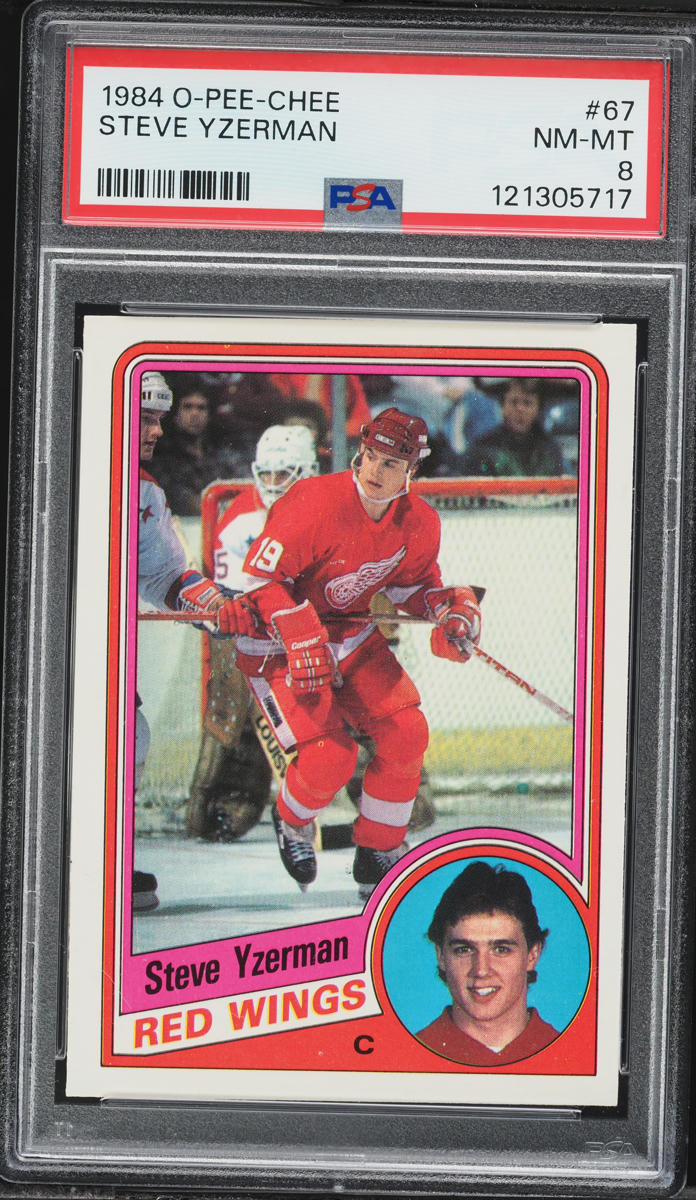 1984 O-Pee-Chee Hockey Steve Yzerman ROOKIE #67 PSA 8 NM-MT