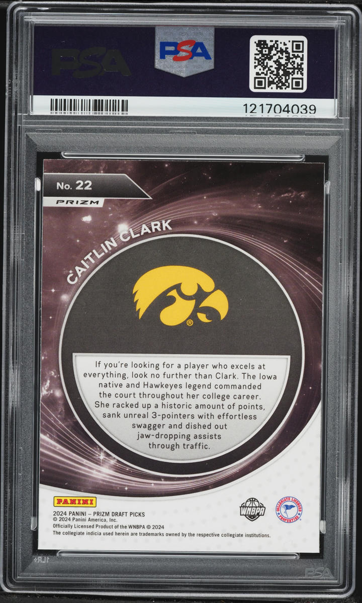 2024 Panini Prizm Draft Picks Student Orientation Silver Caitlin Clark ROOKIE #22 PSA 10