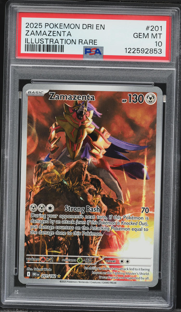 2025 Pokemon Scarlet & Violet Destined Rivals IR Zamazenta #201 PSA 10 GEM MINT
