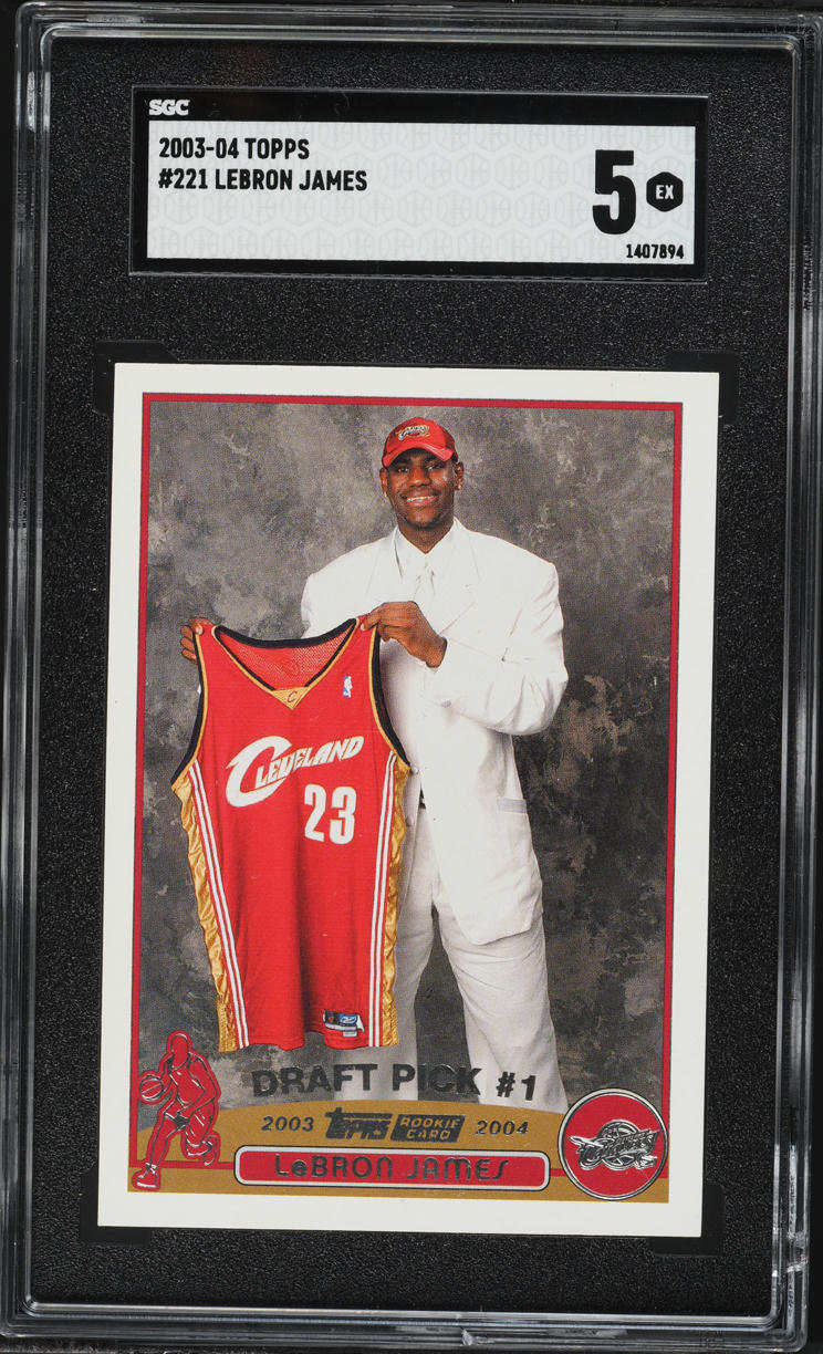 2003 Topps Basketball LeBron James ROOKIE #221 SGC 5 EX