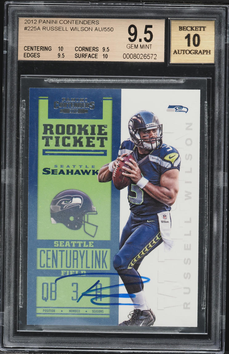 2012 Panini Contenders Russell Wilson ROOKIE AUTO #225 BGS 9.5 GEM MINT