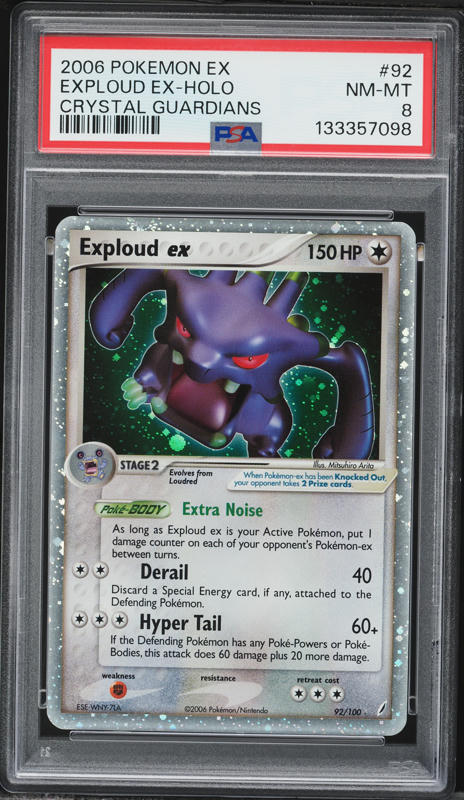 2006 Pokemon EX Crystal Guardians Holo Exploud ex #92 PSA 8 NM-MT