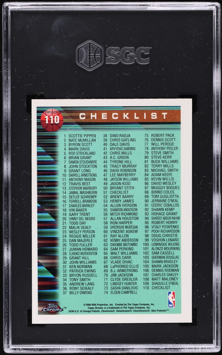 1997 Topps Chrome MVP Checklist Refractor Karl Malone #110 SGC 9 MINT