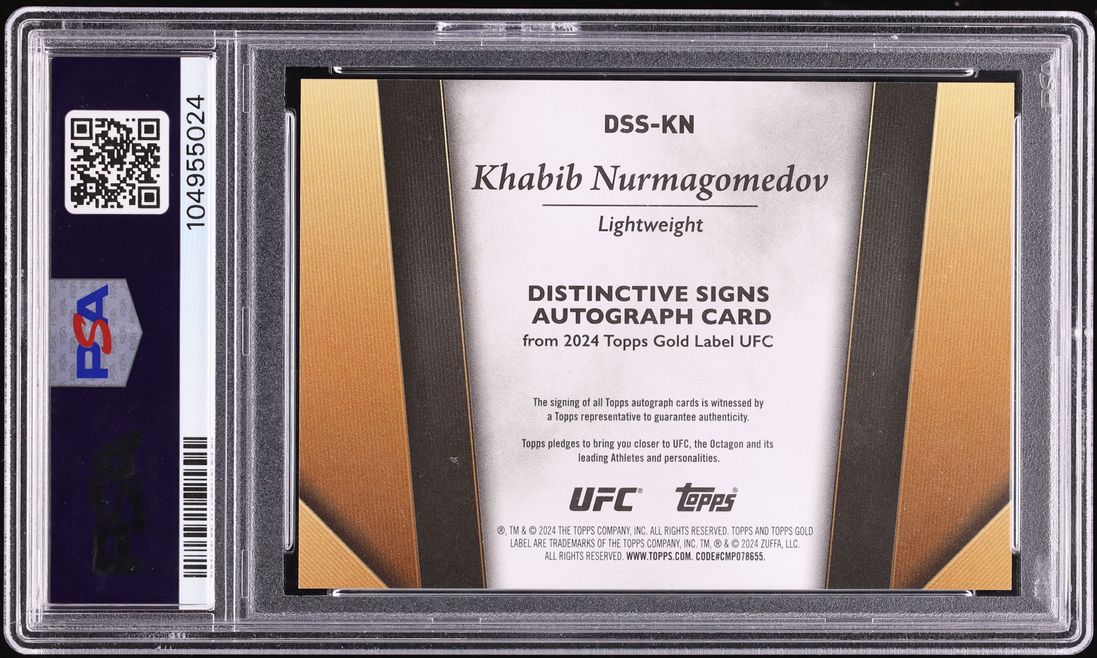 2024 Topps Gold Label UFC Distinctive Signs Khabib Nurmagomedov
