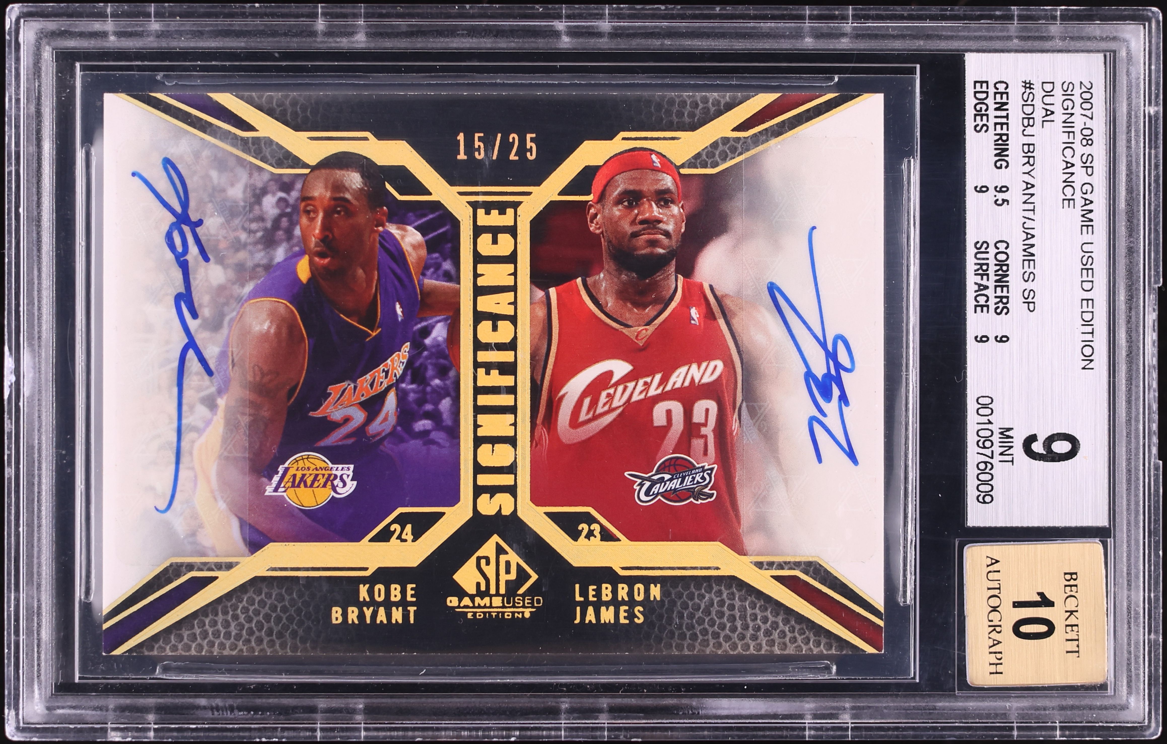 2007 SP Game Used Edition Dual Kobe Bryant & LeBron James AUTO /25